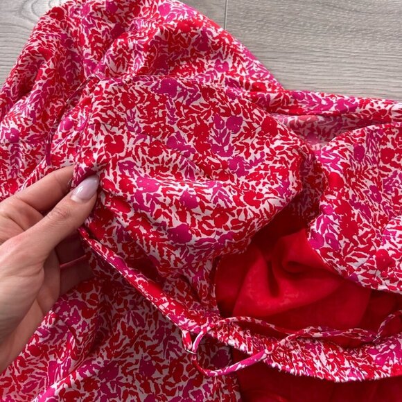 ASTR Colette Floral Satin Cutout Midi Dress - Picture 7 of 14